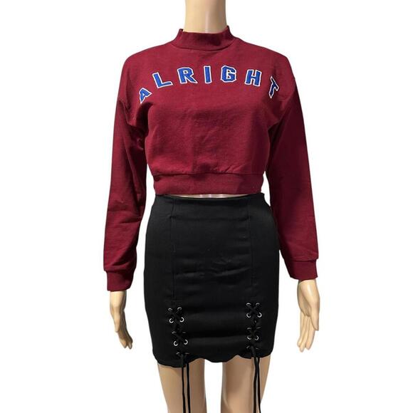 ALRIGHT Cropped Sweatshirt - Vintage Style - Picture 1 of 5